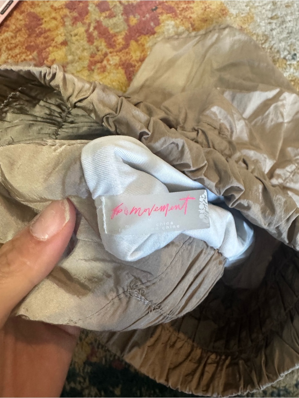Free People Tan Ruffled Athletic Shorts